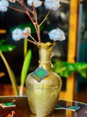 گلدان برنجی وارداتی مدل قلم زنی