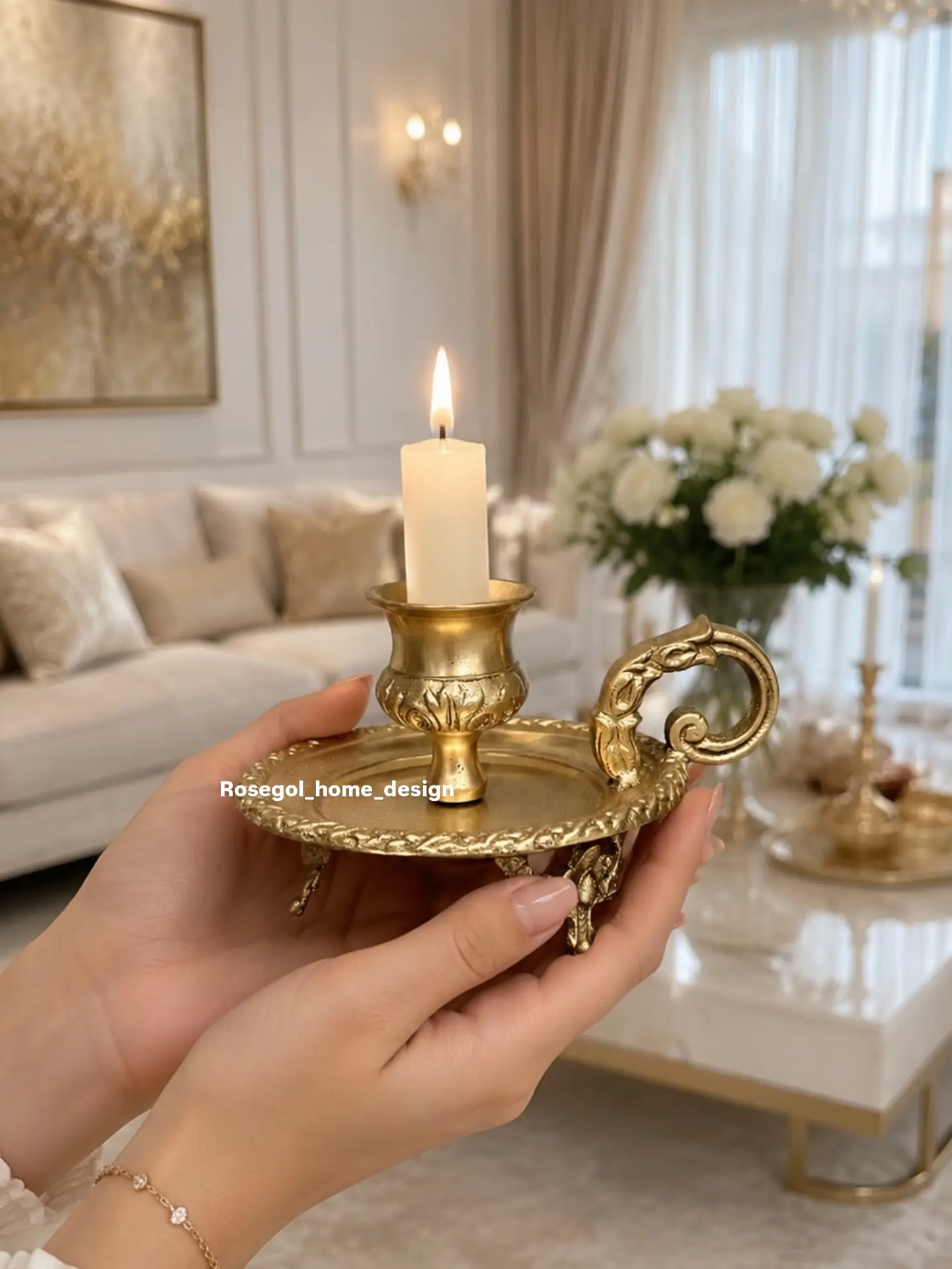 شمعدان انگشتی برنجی وارداتی هندی برند مپکو_جفت